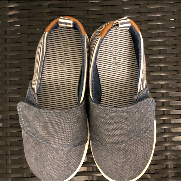 Joe Fresh 9T Denim Striped Velcro Boat Shoes - Picture 7 of 13